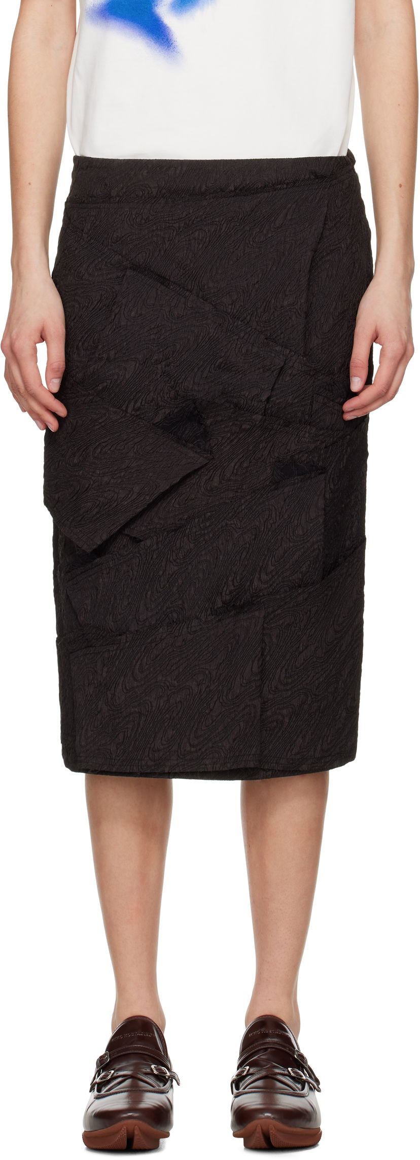 Nederdel ADER ERROR ADER error Raw Edge Midi Skirt Sort | BO01SSSK0203BK