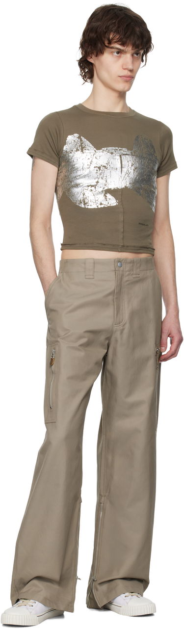 Crop top Eckhaus Latta Eckhaus Latta Lapped Baby T-Shirt Grøn | 303-EL-PS25-R - REFLECTOR, 3