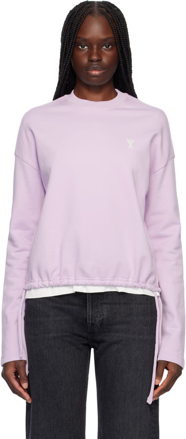 Sweater AMI AMI Paris Cotton De Coeur Drawstring Sweatshirt Lilla | FSW060.730, 0