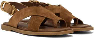 Tilbehør rag & bone rag & bone Gia Suede Crossover Sandals Brun | WFF25SF1004SU04, 3