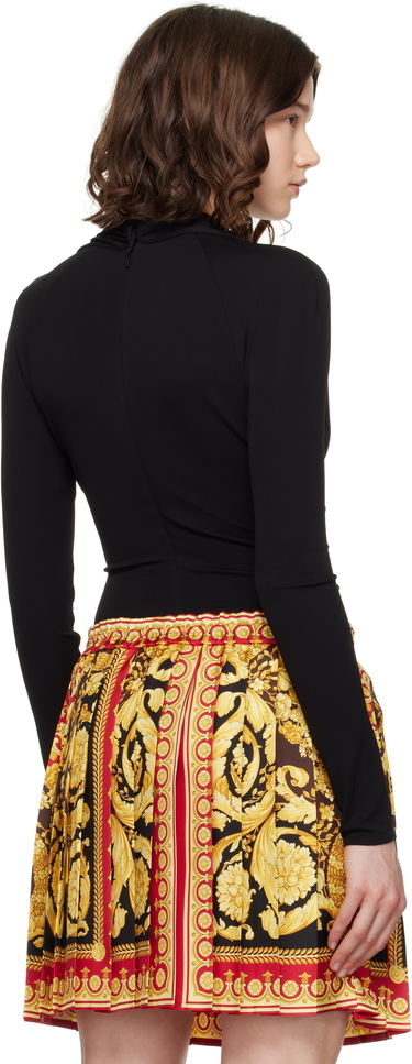 Tøj Versace Versace Safety Pin Draped Fitted Bodysuit Sort | 1021018_1A14475, 2