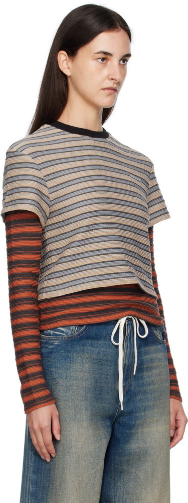 T-shirt Andersson Bell Andersson Bell Striped Long Sleeve T-Shirt Beige | atb1335w, 4