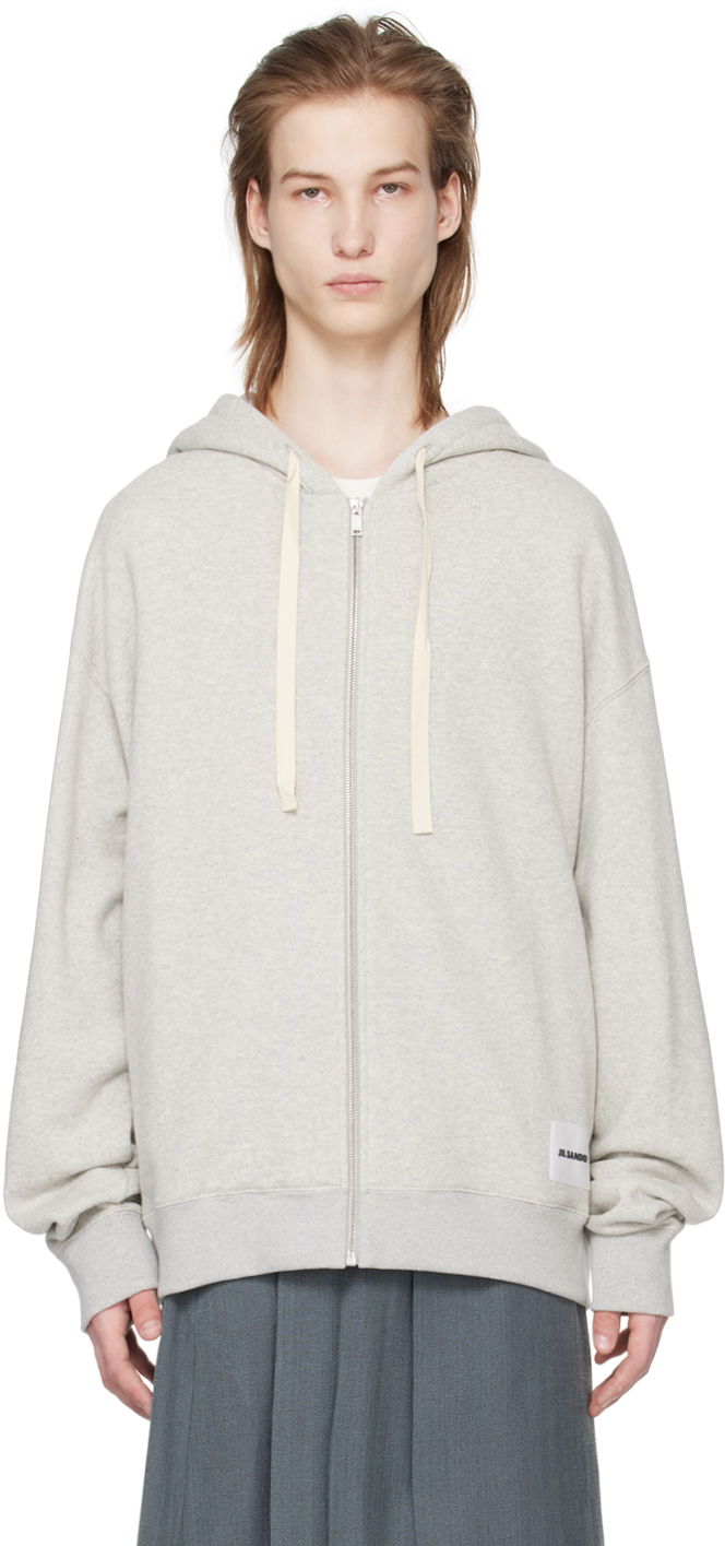 Sweatshirt Jil Sander Zip-Up Hoodie Grå | J47HG0101_J20010