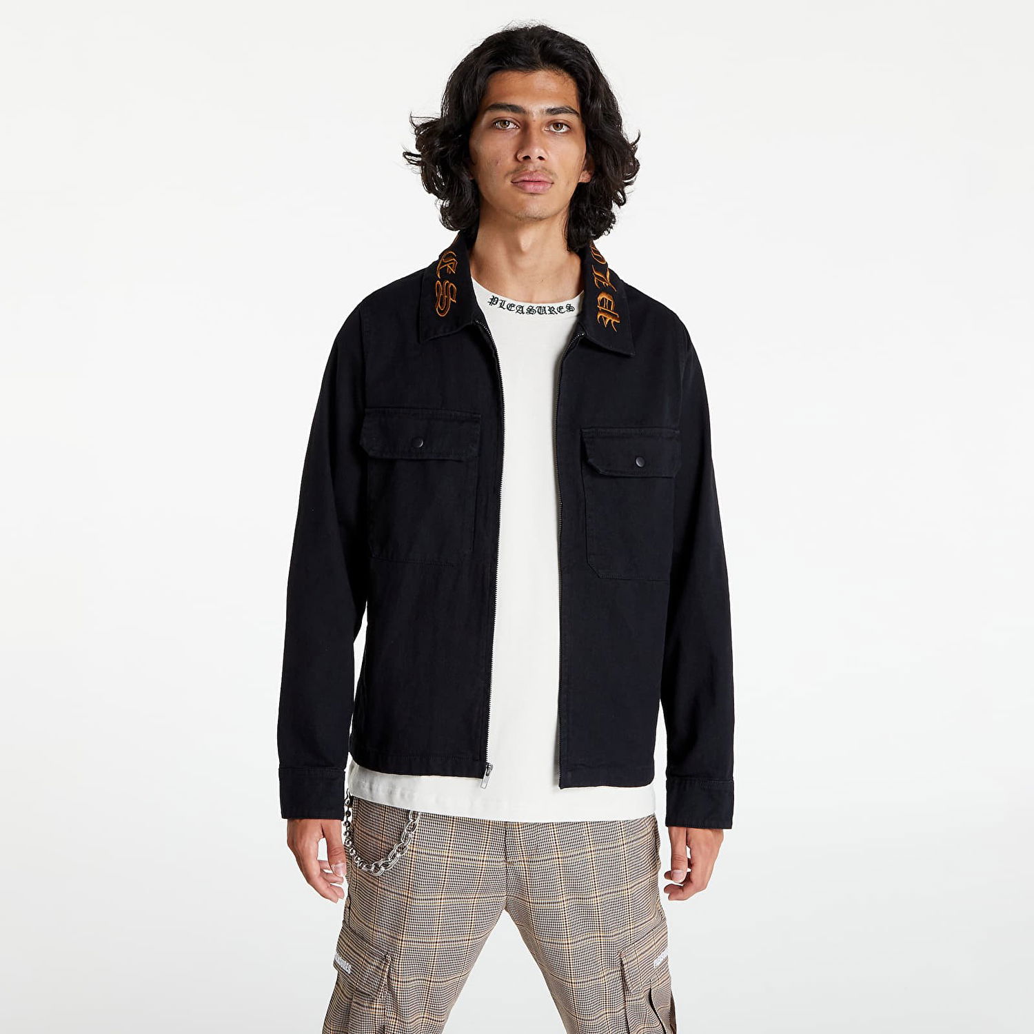 Jakke Pleasures Temper Work Jacket Sort | P22F029 BLACK, 0