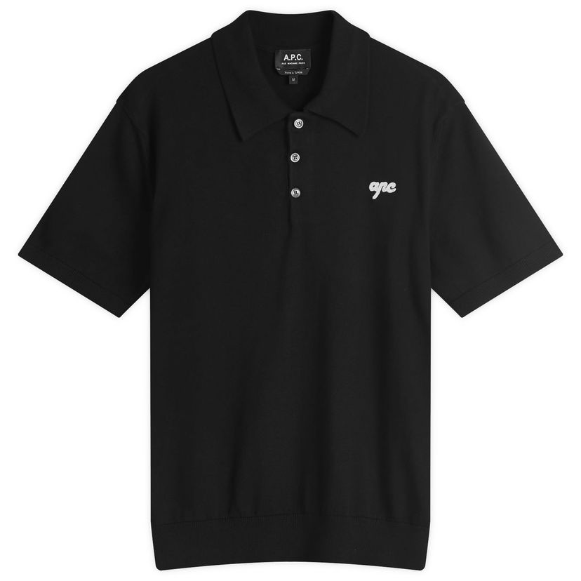 Polo skjorte A.P.C. Men's Gregorio Knitted Polo Sort | COGDK-H23393-LZZ