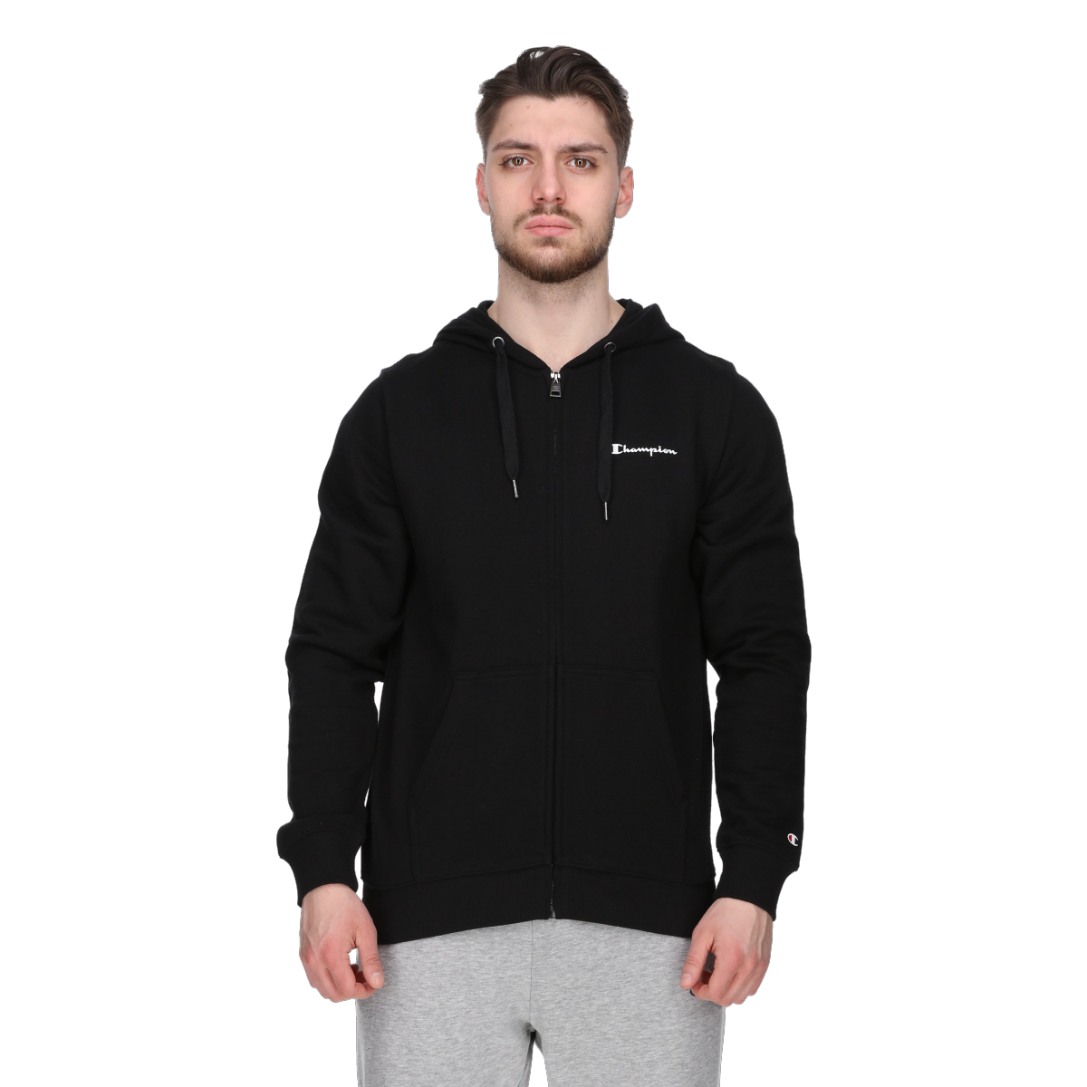 Sweatshirt Champion Basic Full-zip Hoodie Sort | CHA241M600-01, 0