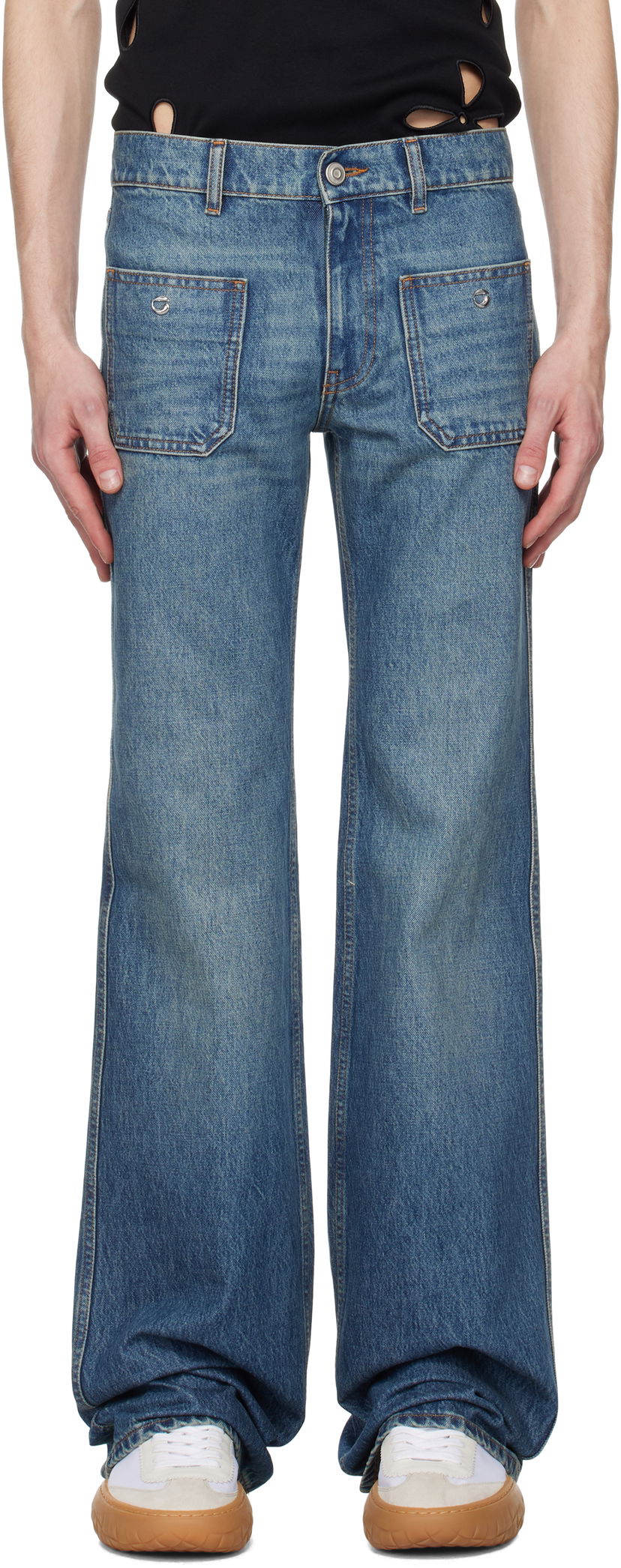 Jeans Coperni Coperni Four Pocket Straight Leg Jeans Blå | COPP108F2014MEN
