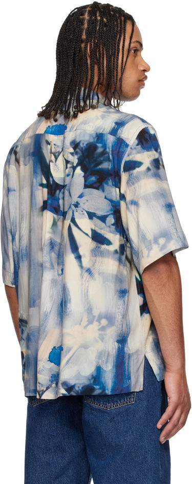 Skjorte Paul Smith Paul Smith Oversized Painted Photograph Viscose Shirt Blå | M1R-426Z-P02653, 2