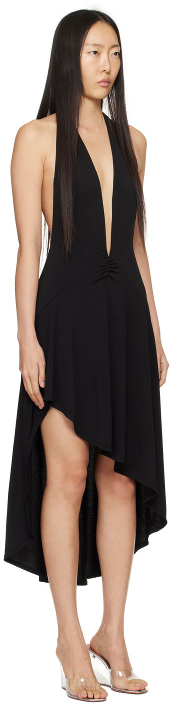 Kjole Miaou Miaou Elena Halter Asymmetrical Midi Dress Sort | 5044VISBLK, 1
