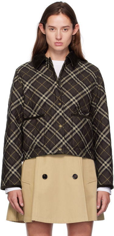 Jakke Burberry Burberry Oldham Plaid Quilted Jacket Brun | 8115975, 0