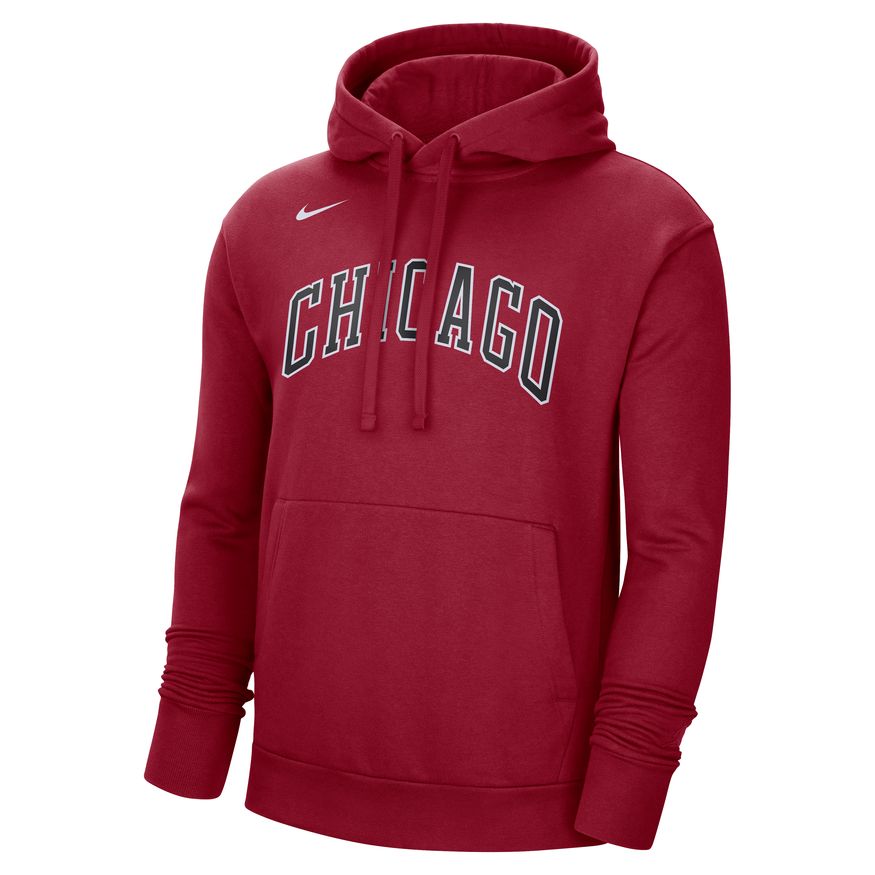 Sweatshirt Nike NBA Chicago Bulls City Edition Fleece Pullover Hoodie Bourgogne | DN8655-698, 0