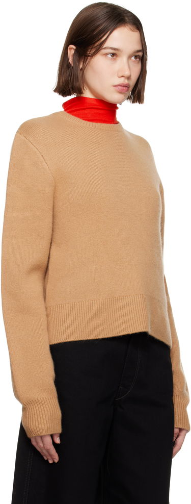 Sweater TOTEME TOTEME Cropped Crew-Neck Knit Sweater Brun | 244-WRT0404-YA0126, 1