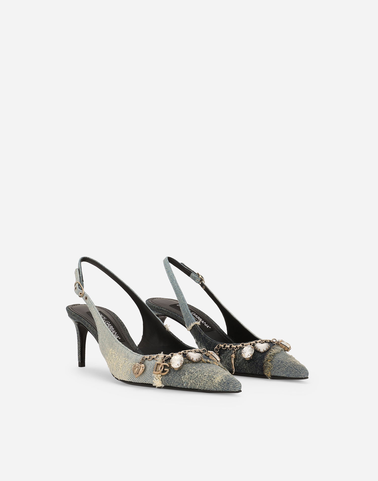 Tilbehør Dolce & Gabbana Dolce & Gabbana Patchwork Denim Slingbacks Blå | CG0822A564980650, 1