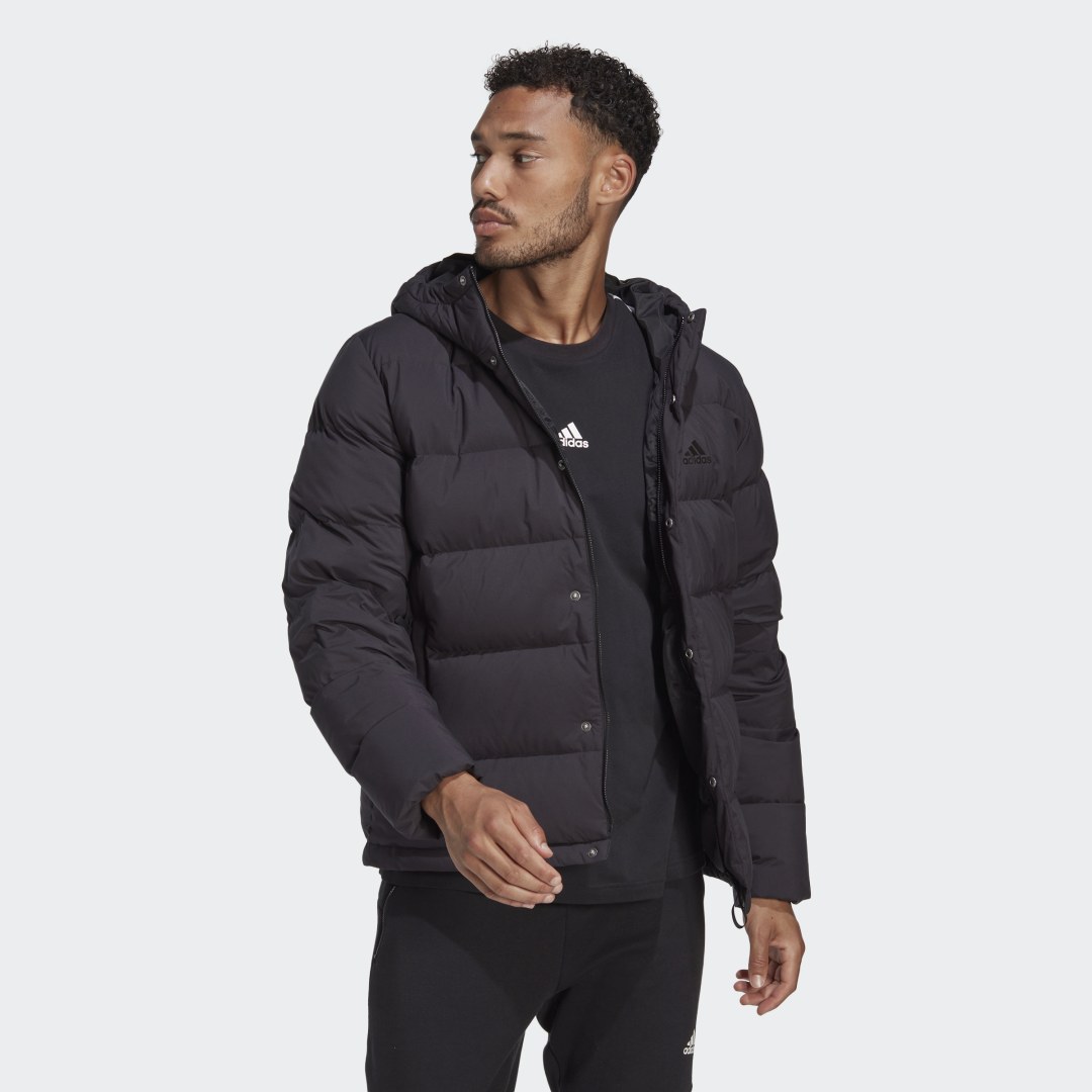 Puffer jakke adidas Originals Helionic Hooded Down Jacket Sort | HN5640, 0