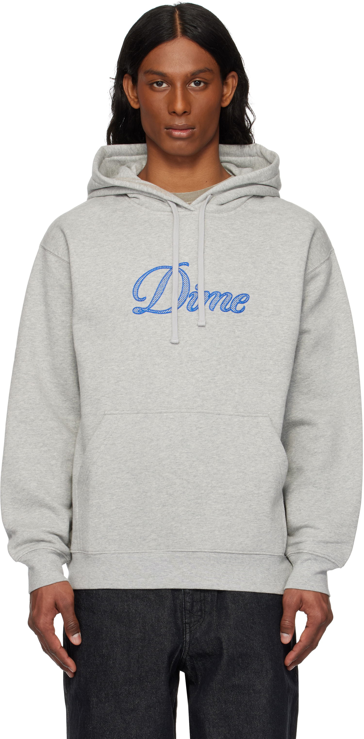 Sweatshirt Dime Cursive Logo Hoodie Grå | DIME2SP2544GRY, 0
