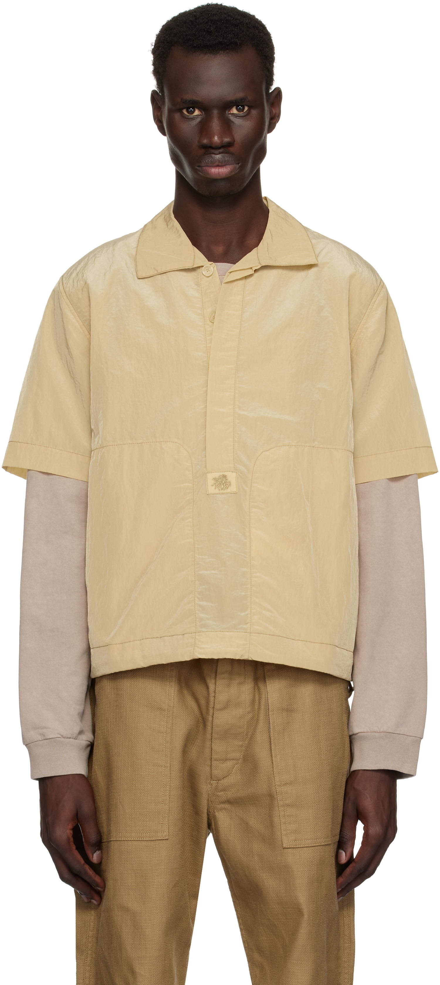 Polo skjorte Ranra RANRA Foreger Shiny Nylon Polo Beige | AMSS25PO02551, 0