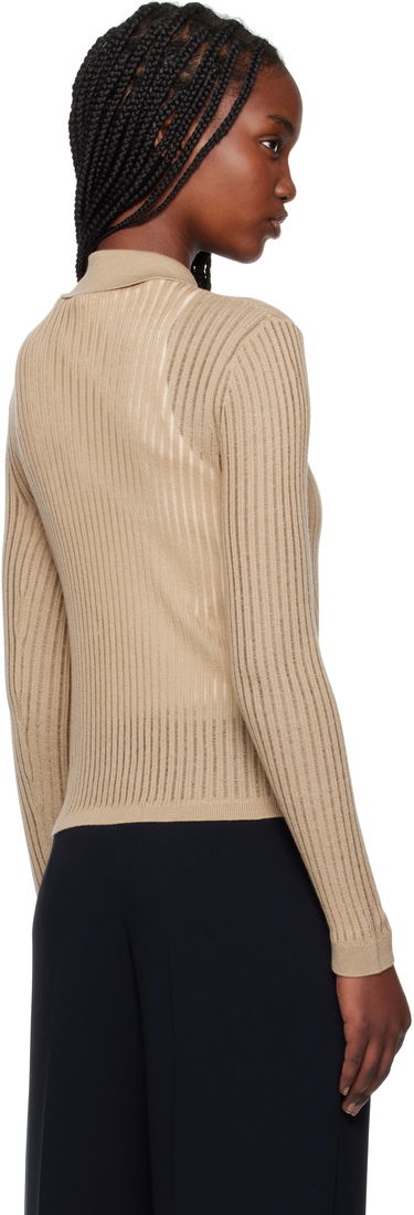 Sweater Max Mara Max Mara Ribbed Keyhole Polo Top Beige | 2516361021600, 2