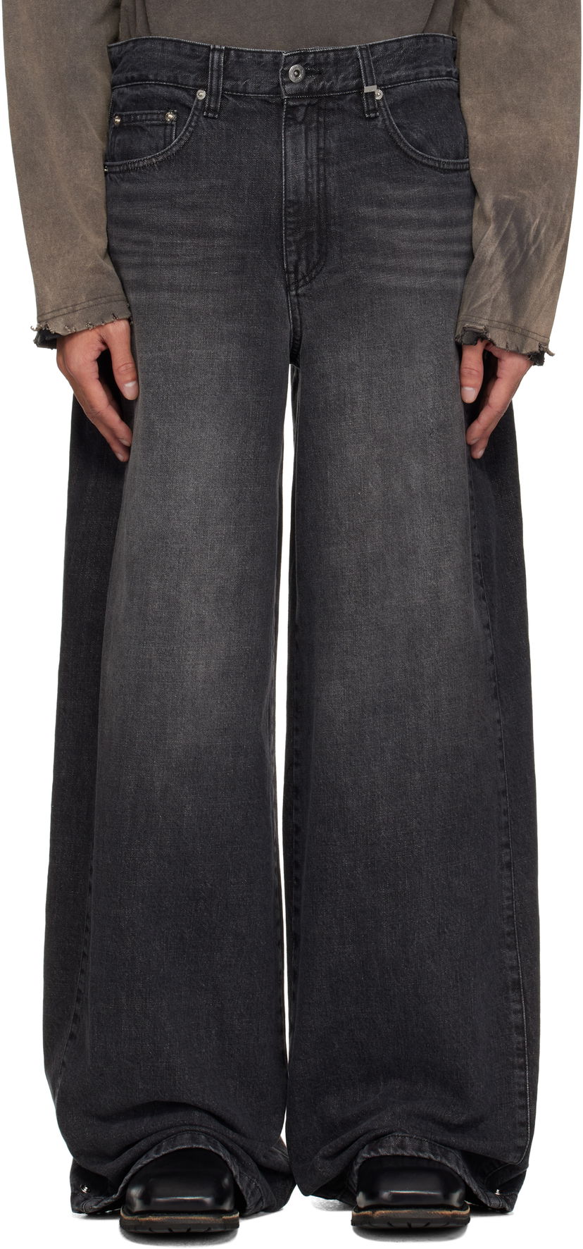Jeans We11done We11done Tuck Detail Jeans Sort | WD-DP1-25-358-M-BK