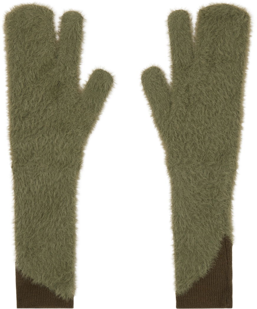Handsker Maison Margiela Furry Worn Out Mitts Grøn | S62TS0062 M13073, 0