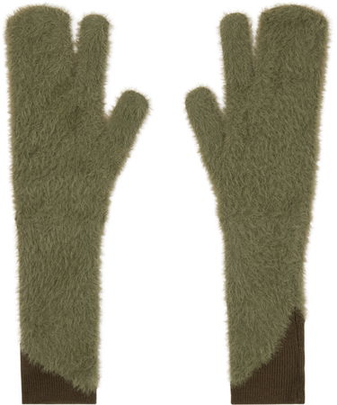 Handsker Maison Margiela Furry Worn Out Mitts Grøn | S62TS0062 M13073, 0