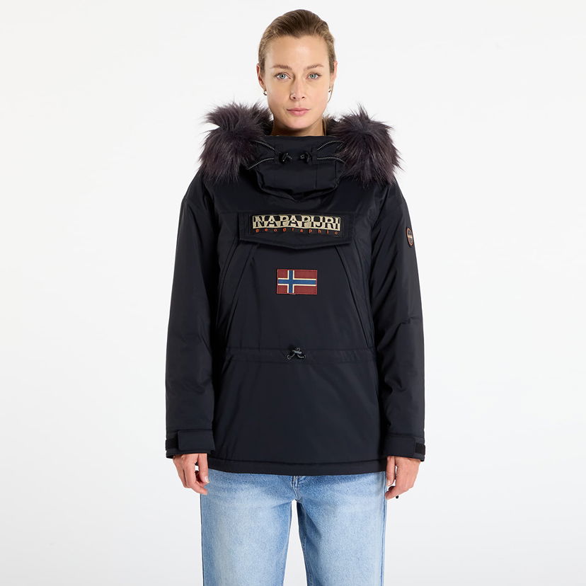 Parka Napapijri Faux Fur Hooded Winter Anorak Skidoo 2.0 XS Sort | NP0A4I5F0411