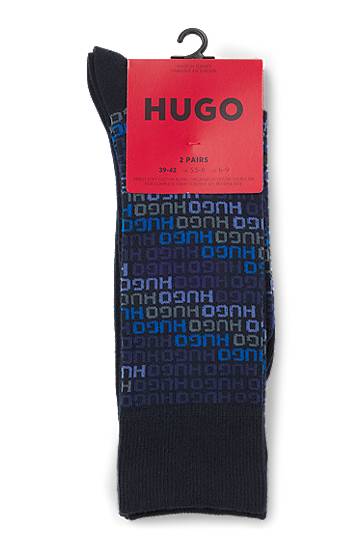 Sokker BOSS Two-pack regular-length socks with logo details Mørkeblå | 50546706, 1