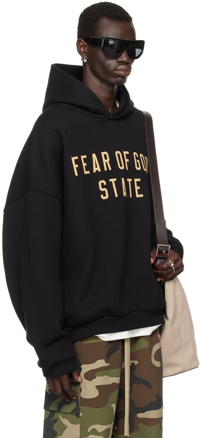 Sweatshirt Fear of God Fear of God ESSENTIALS Printed Logo Hoodie Sort | 192BT246250F, 1