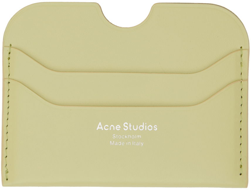 Tegnebog Acne Studios Leather Card Holder Grøn | CG0193-, 0