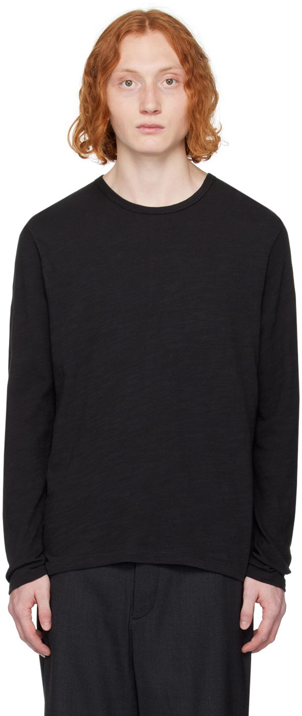 T-shirt rag & bone Rag & Bone Classic Flame Long Sleeve T-Shirt Sort | MBC20PT176JT75