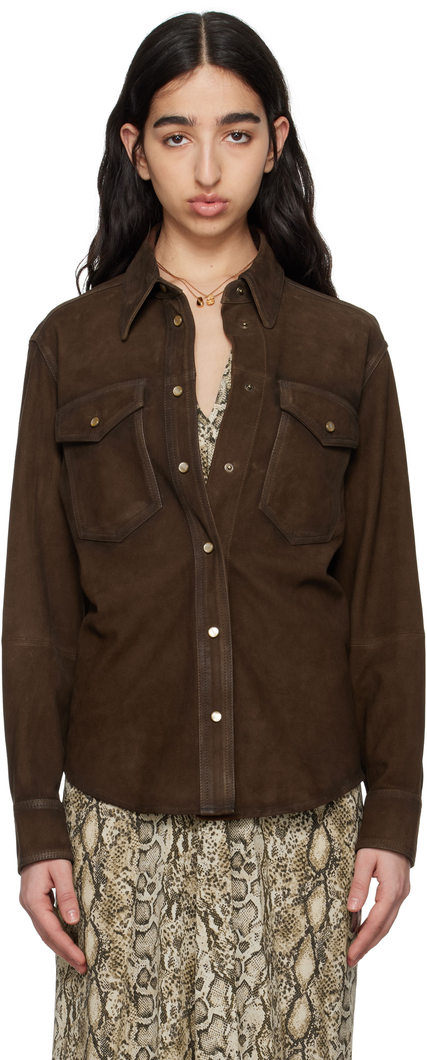 Skjorte ISABEL MARANT Isabel Marant Danisia Suede Shirt Brun | CH0231FA-C2B03I, 0