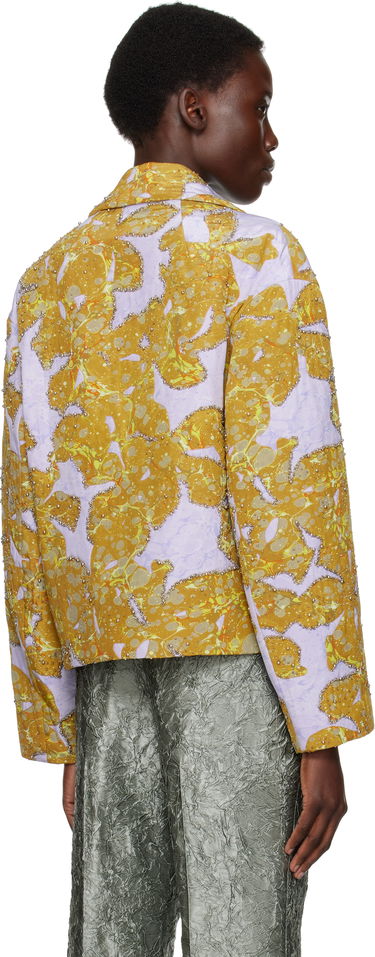 Jakke Dries Van Noten Dries Van Noten Beaded Floral Print Jacket Gul | 251-010520-1082, 2