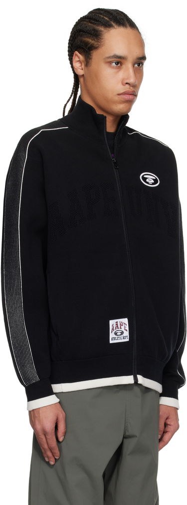 Sweater AAPE by A Bathing Ape AAPE by A Bathing Ape 'AAPEUNVS' Moonface Logo Zip-Up Knit Jacket Sort | AAPKNMC325XXNNYX, 1