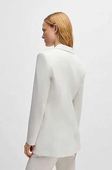 Jakke BOSS Shimmer Fabric Regular-Fit Blazer Hvid | 50537759, 1