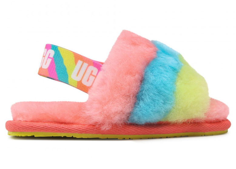 Sneakers og sko UGG Fluff Yeah Slide Peach Bliss Multi Flerfarvet | 1124931T-PBMT, 0