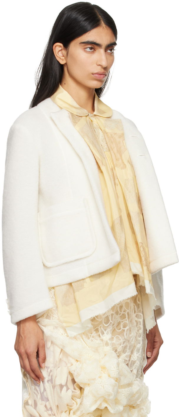 Jakke Comme des Garçons Comme Des Garçons Wool & Cotton Silk Lawn Print Jacket Hvid | TN-J004-051, 1