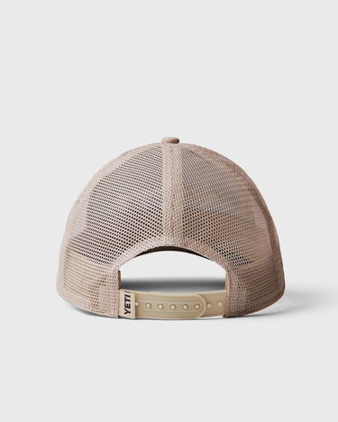 Kasket YETI Camo Logo Badge Low Pro Trucker Hat Beige | 888830197783, 1