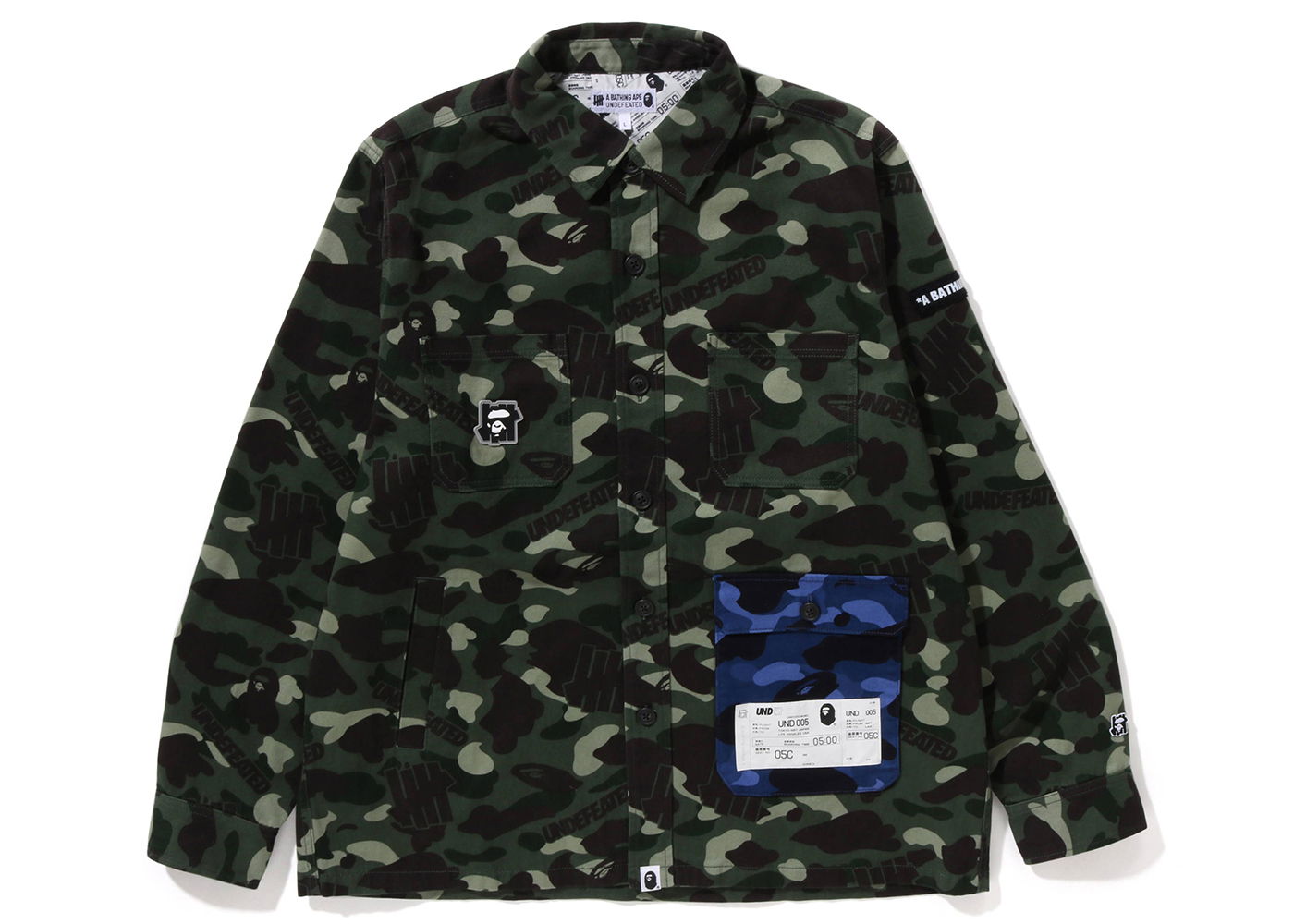 Jakke BAPE Undefeated x Color Camo Flannel Jacket Grøn | 1I73-140-904, 0
