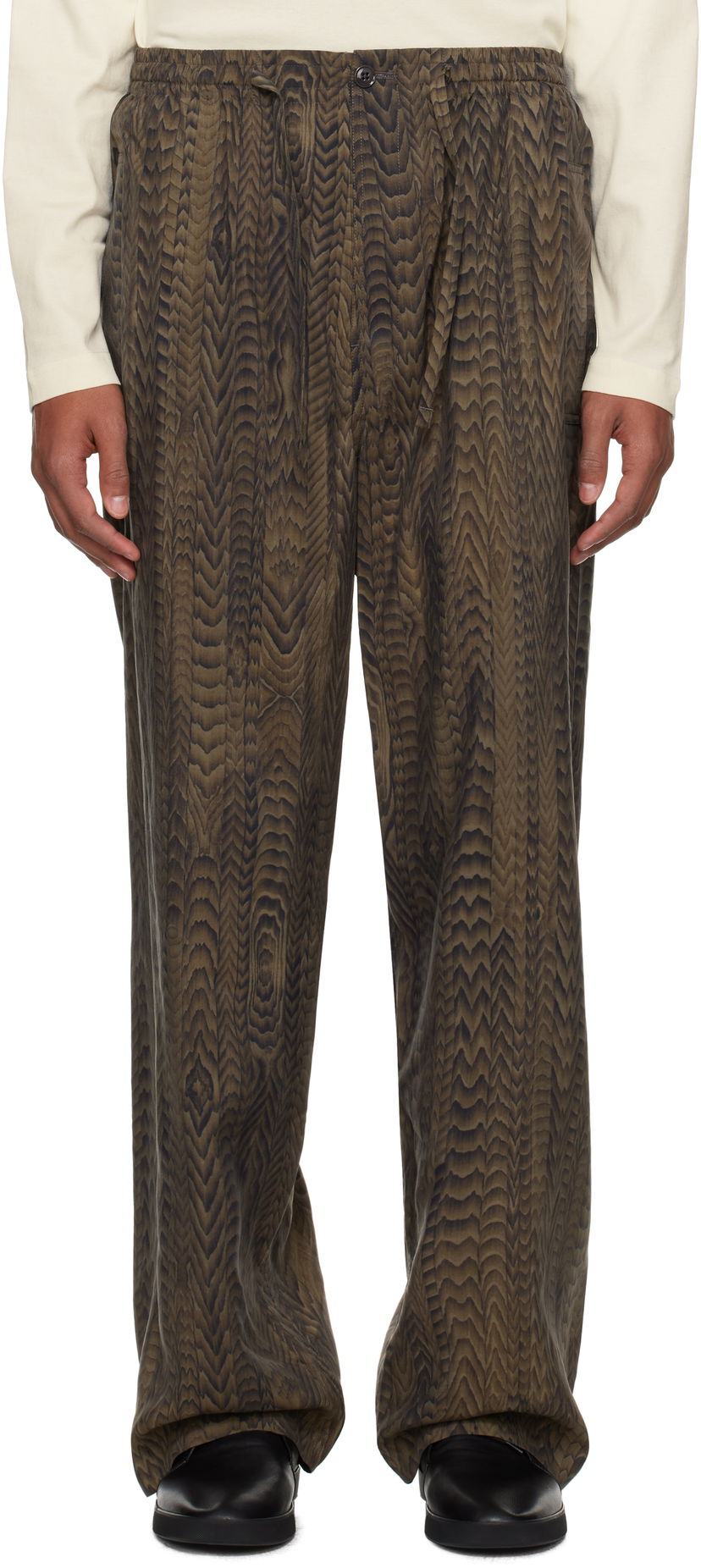 Bukser LEMAIRE Printed Pyjama Pants Grøn | PA1160 LF1323