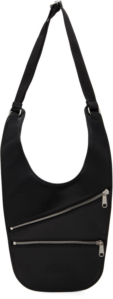 Taljetaske Maison Margiela MM6 Maison Margiela Flat Saddle Mini Bag Sort | SB5WG0026 P7253, 0