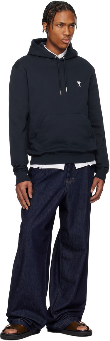 Sweatshirt AMI AMI Paris Classic Ami De Coeur Hoodie 3XL Mørkeblå | HSW260.730-430, 4