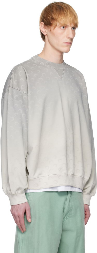 Sweater Marine Serre Marine Serre Moon Faded Fleece Oversized Sweatshirt Grå | UST022A CJER0073, 4