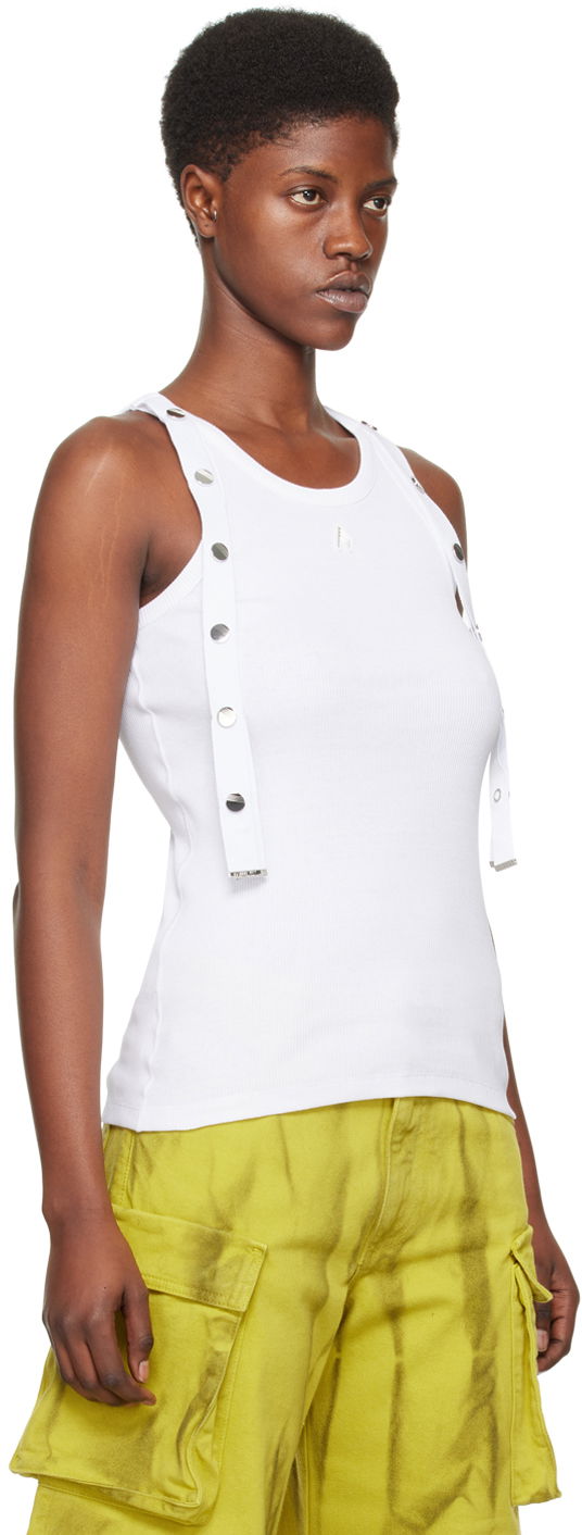 Tanktop The Attico Attico Studded Tank Top Hvid | 241WCT229 J038, 1