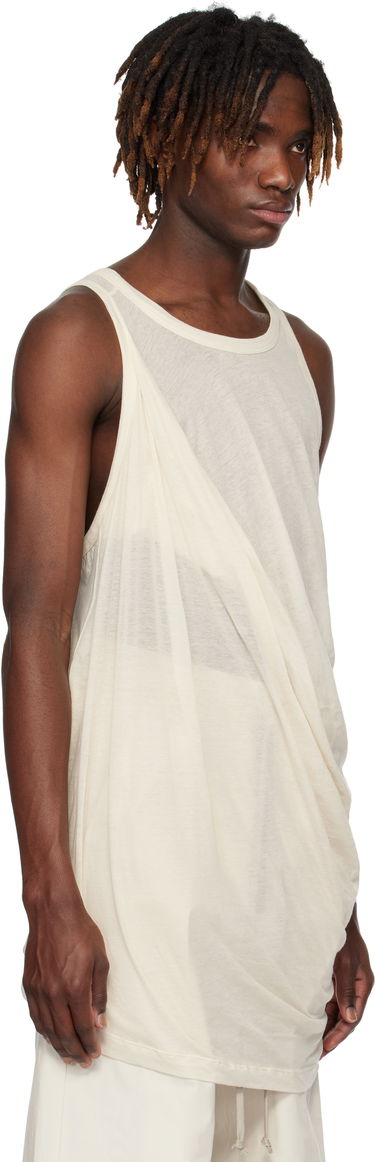 Tanktop Rick Owens Rick Owens Hollywood Anthem Draped Tank Top Hvid | RU01E5152 UC, 1