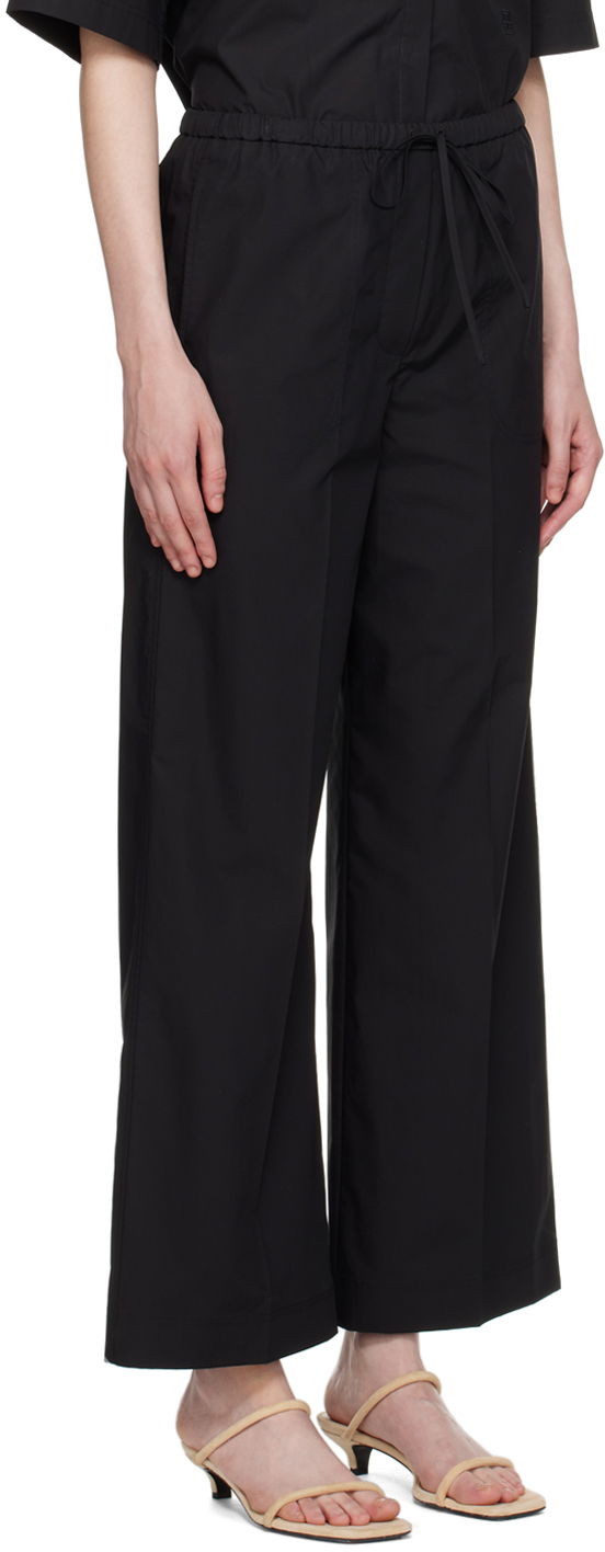 Bukser TOTEME TOTEME Drawstring Wide Leg Trousers Sort | 243-WRB1709-FB0217, 1