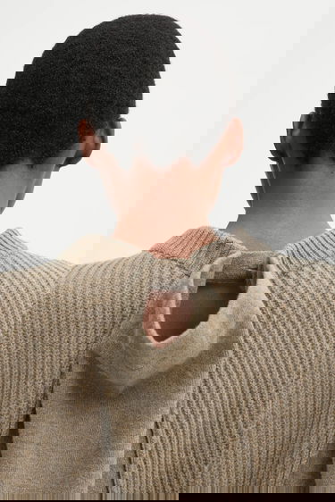 Sweater Maison Margiela MM6 Maison Margiela Ribbed Wool Blend Sweater Beige | S62HL0042.M13193.114, 3