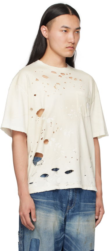 T-shirt Neighborhood Neighborhood Savage Crewneck Distressed T-Shirt Hvid | 251OKNH-CSM04, 1