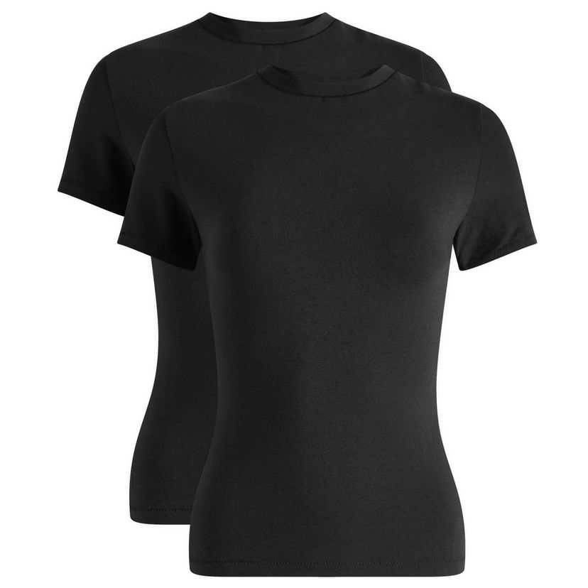T-shirt SKIMS 2 Pack Cotton Jersey T-Shirts Sort | SS-STT-7240W-SOOT