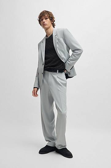 Sweater BOSS Relaxed-Fit Jacquard Sweater Sort | 50531812, 1