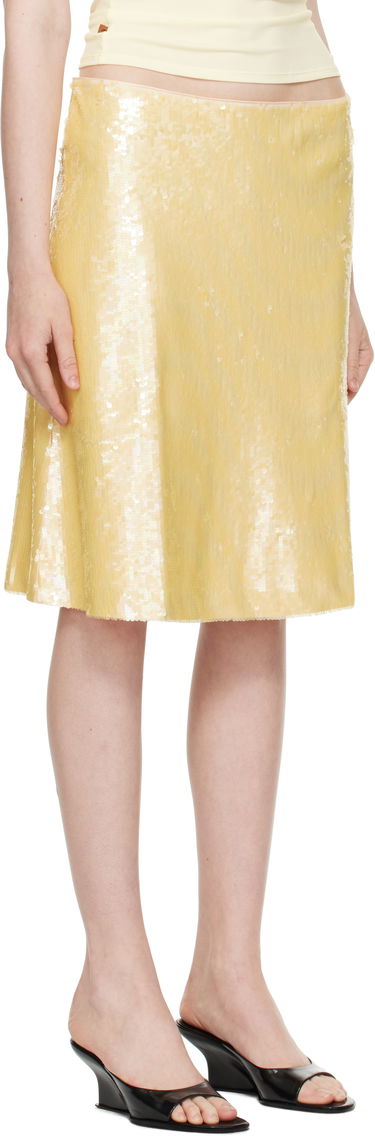 Nederdel GUIZIO Guizio Isabelle Sequin Midi Skirt Gul | S25302W119, 1