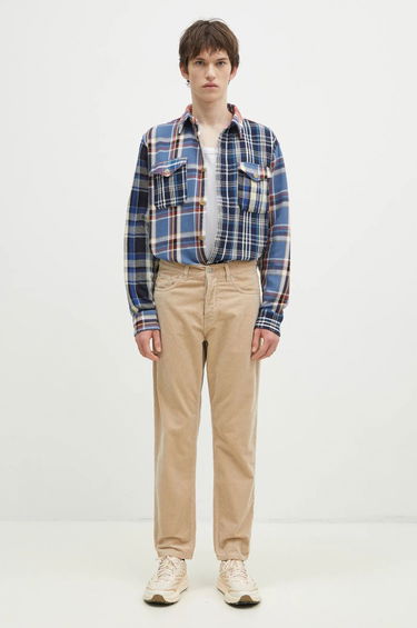 Skjorte Human Made Crazy Check Relaxed Longsleeve Shirt Blå | HM28SH014, 4